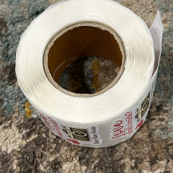 Charming Love What's Inside Stickers - White, Red, and Gold Roll of 500 - Picture 2 of 6